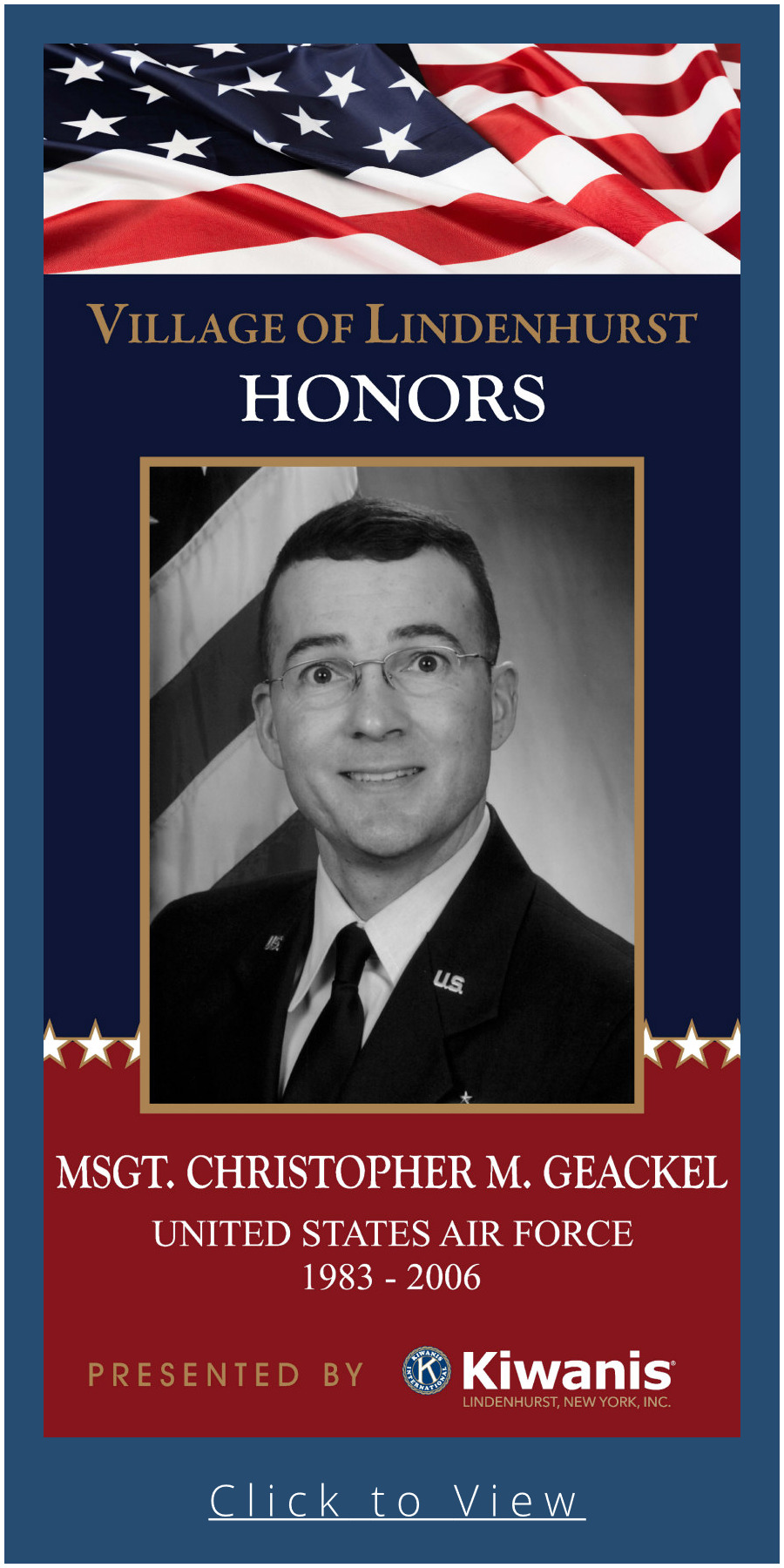 MSGT Christopher Geackel Story